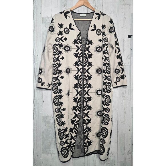 Essitam Lili Magnifique Long Jacquard Tapestry Viscose Blend Cardigan Sz. S - Picture 3 of 8